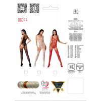 Бодістокінг ажурний з імітацією панчох BS074 red