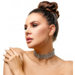 Черный кожаный ошейник Zado FETISH с металлическими цепочками