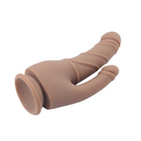 Фаллоимитатор двойной на присоске Chisa Naked Legend Stripper 8.5 бежевый