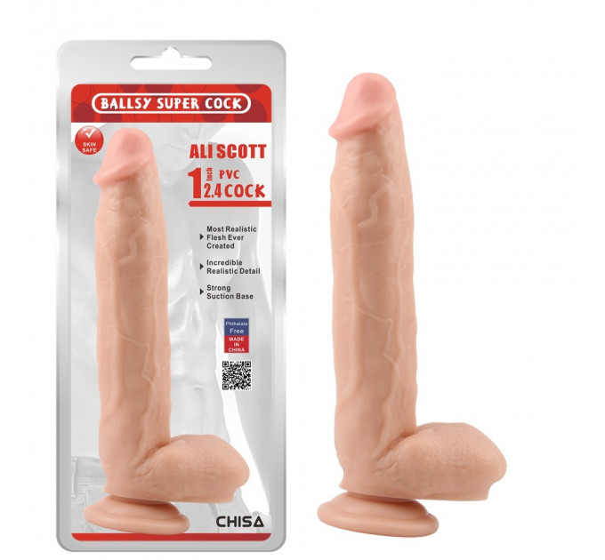 Фаллоимитатор с яичками на присоске Chisa Ballsy Super Cock, бежевый