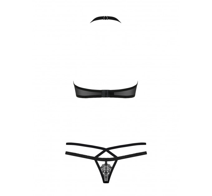 Комплект кружевного белья Obsessive 838, черный, S/M