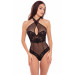 Кружевное боди MIDNIGHT HALTER TEDDY BLACK, S/M