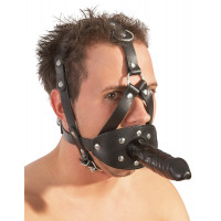 Маска с кляпом и фаллоимитатором ZADO FETISH, черная