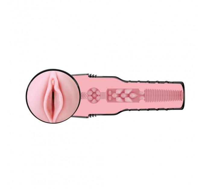 Мастурбатор вагина в колбе Pink Lady Destroya Fleshlight, рельефный, киберкожа, бежевый