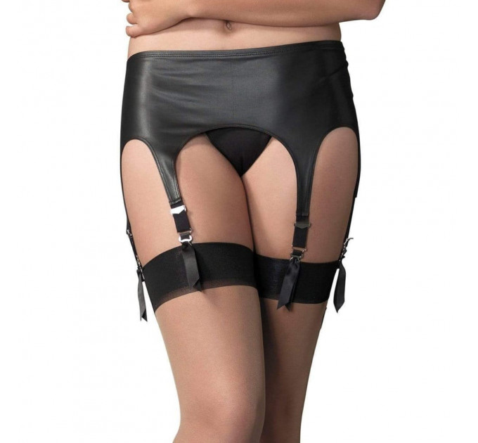 Матовый пояс для чулок с подвязками Leg Avenue, черный O\S