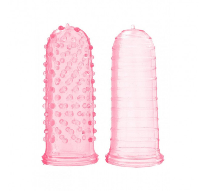 Набір рельєфних насадок на палець Sexy finger рожевий, 7 х 3 см