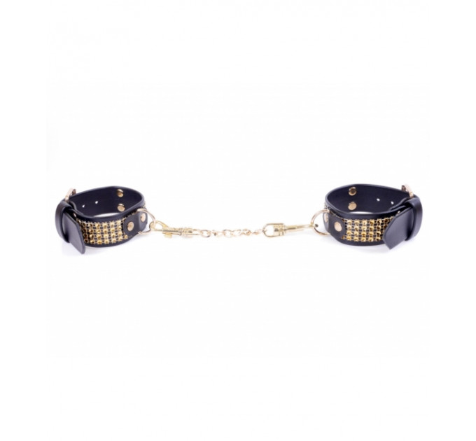 Наручники Fetish Boss Series Handcuffs with cristals 3 cm Gold