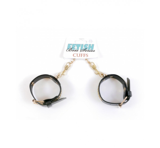 Наручники Fetish Boss Series Handcuffs with cristals 3 cm Gold