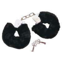 Наручники с черным мехом Bad Kitty Handcuffs, металл
