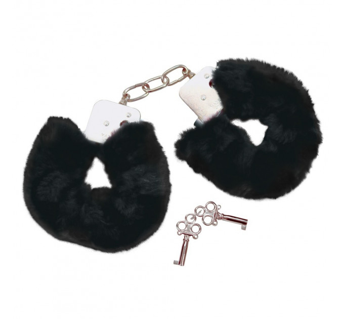 Наручники с черным мехом Bad Kitty Handcuffs, металл