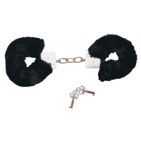Наручники с черным мехом Bad Kitty Handcuffs, металл