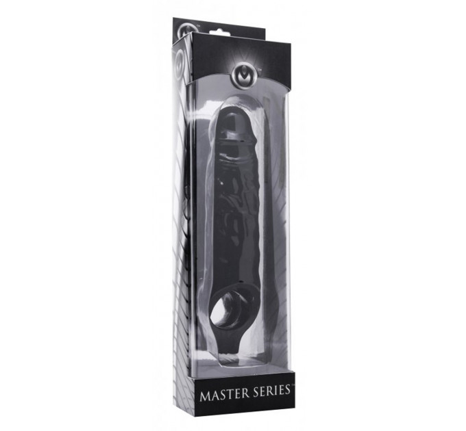 Насадка на пенис удлиняющая Mamba Master Series, черная, 23 х 4.6 см