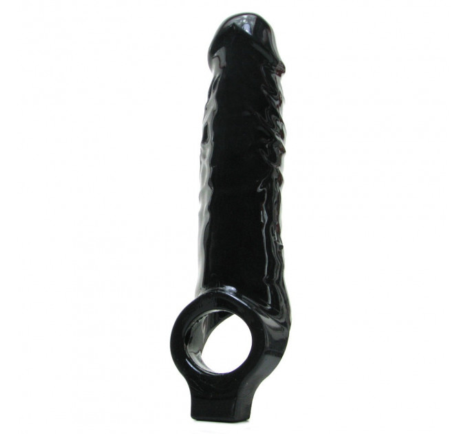 Насадка на пенис удлиняющая Mamba Master Series, черная, 23 х 4.6 см