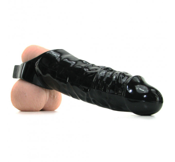 Насадка на пенис удлиняющая Mamba Master Series, черная, 23 х 4.6 см
