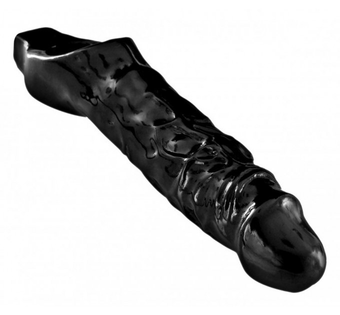 Насадка на пенис удлиняющая Mamba Master Series, черная, 23 х 4.6 см