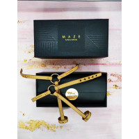 Пара браслетов на запястье и палец Bijoux Indiscrets MAZE Hand Bracelet Harness Brown, экокожа