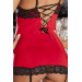 Пеньюар Rene Rofe Hollywood с кружевом и шнуровкой по спинке, красный, S/M