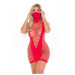 Платье в крупную сетку Pink Lipstick Masquerade Mask Dress с маской, красный, One Size