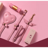 Подарочный набор BDSM итальянская кожа розовый Upko lovely kinky Puppy set