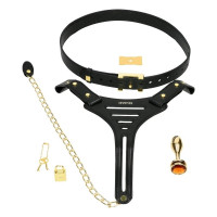 Пояс вірності Lockink Sevanda Beg & Ask Chastity Pants з повідцем та анальною пробкою, L