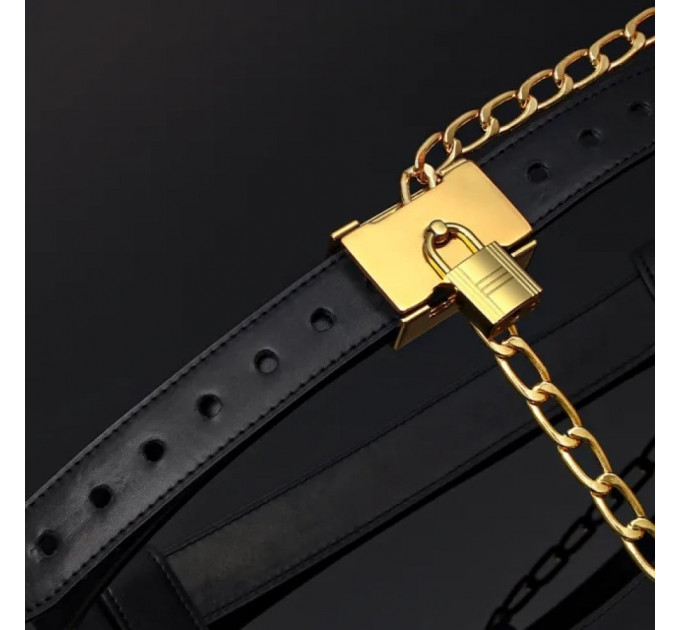 Пояс верности Lockink Sevanda Beg & Ask Chastity Pants с поводком и анальной пробкой, L