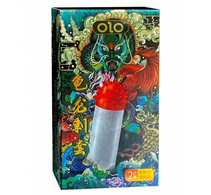 Презервативи OLO Dragon з вусиками + кулька (у комплекті 1 презератив +1 кулька)