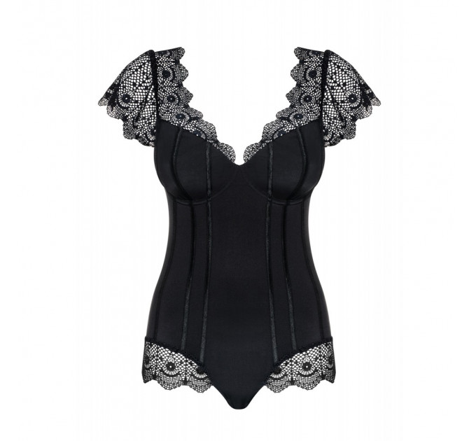 Боди Obsessive Moketta teddy S/M чорний