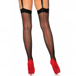 Сексуальные чулки с контрастным красным швом Leg Avenue черные, O/S
