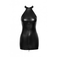 Спокуслива вінілова міні-сукня XL F278 Noir Handmade, з блискавкою, чорна