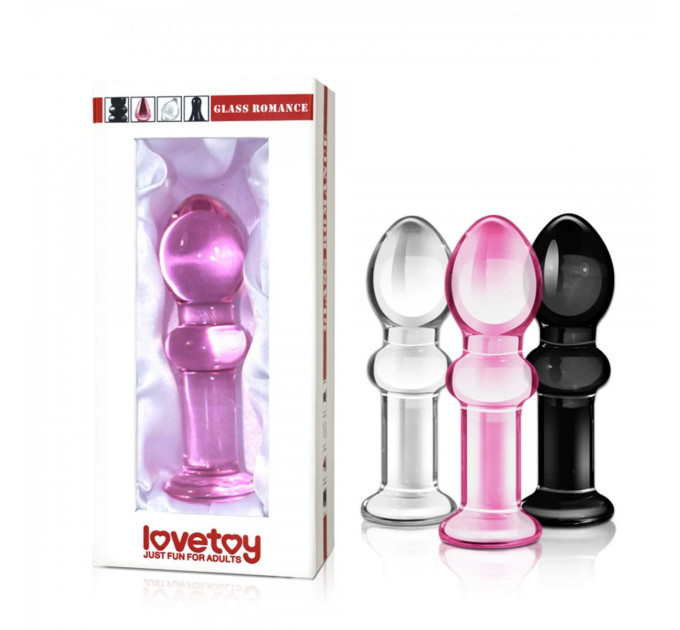 Стеклянная Анальная пробка 4,5" Glass Romance Pink
