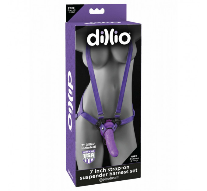 Страпон на ременях Dillio 7 Strap-On Suspender Harness