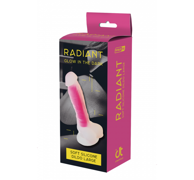 Светящийся фаллоимитатор Dream Toys RADIANT SOFT SILICONE GLOW IN THE DARK DILDO LARGE PINK