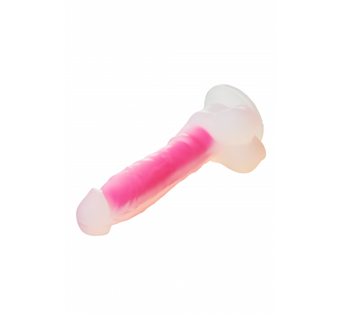 Светящийся фаллоимитатор Dream Toys RADIANT SOFT SILICONE GLOW IN THE DARK DILDO LARGE PINK