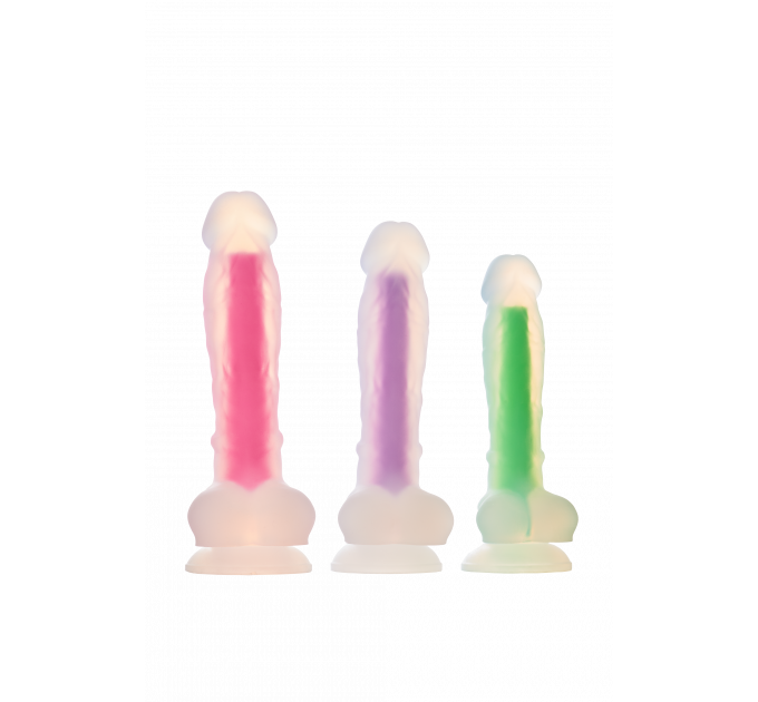 Светящийся фаллоимитатор Dream Toys RADIANT SOFT SILICONE GLOW IN THE DARK DILDO LARGE PINK