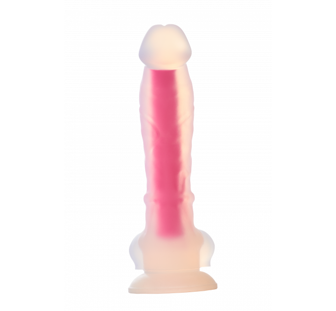 Светящийся фаллоимитатор Dream Toys RADIANT SOFT SILICONE GLOW IN THE DARK DILDO LARGE PINK