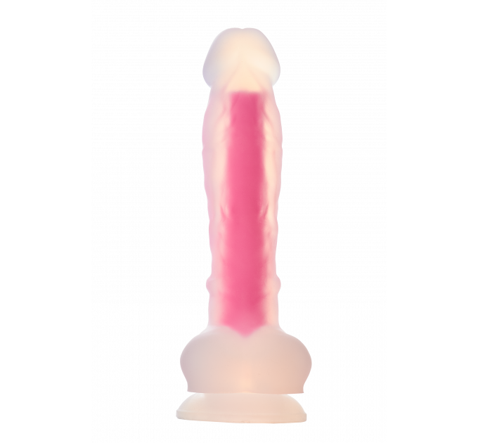 Светящийся фаллоимитатор Dream Toys RADIANT SOFT SILICONE GLOW IN THE DARK DILDO LARGE PINK