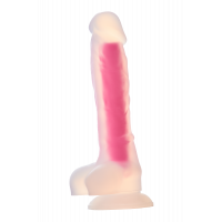 Светящийся фаллоимитатор Dream Toys RADIANT SOFT SILICONE GLOW IN THE DARK DILDO LARGE PINK