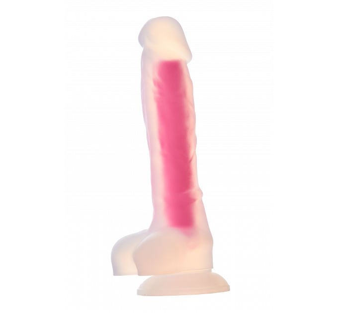 Светящийся фаллоимитатор Dream Toys RADIANT SOFT SILICONE GLOW IN THE DARK DILDO LARGE PINK