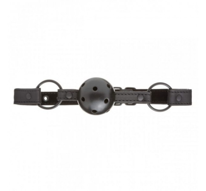 F61406 Кляп из экокожи Loveshop BREATHABLE BALL GAG BLACK
