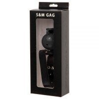 F61406 кляп з екошкіри Loveshop BREATHABLE BALL Gag BLACK