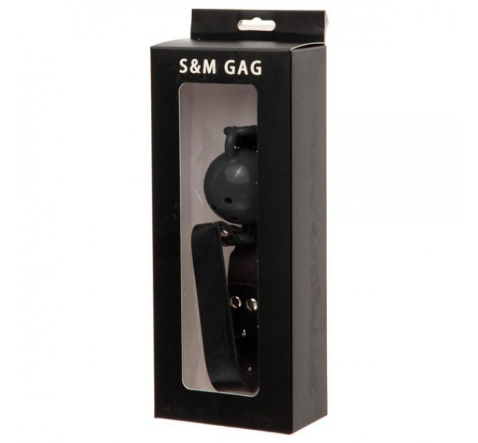 F61406 Кляп из экокожи Loveshop BREATHABLE BALL GAG BLACK