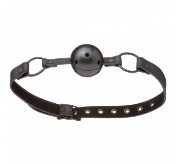F61406 Кляп из экокожи Loveshop BREATHABLE BALL GAG BLACK