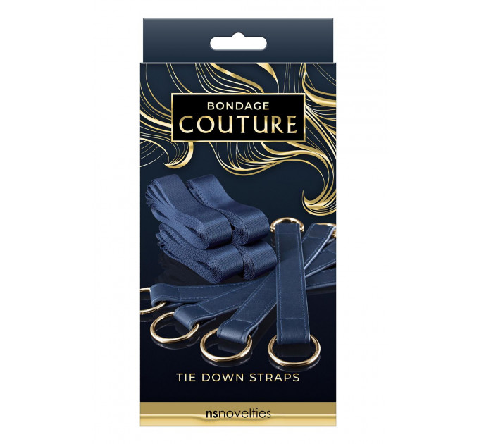 Система фиксации к кровати NS Novelties BONDAGE COUTURE TIE DOWN STRAPS BLUE