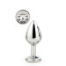 Dt21787 анальна пробка з каменем GLEAMING LOVE SILVER PLUG LARGE
