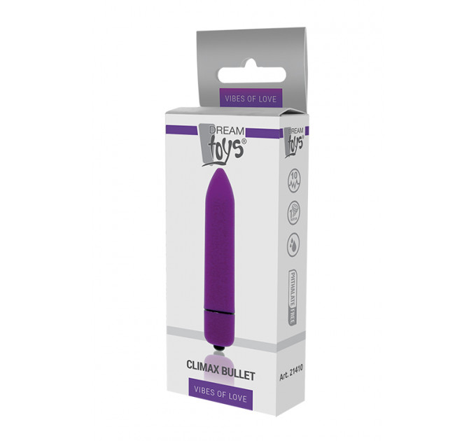 Мини вибромассажер DREAM TOYS 10-SPEED CLIMAX BULLET PURPLE