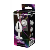 Dt21787 анальна пробка з каменем GLEAMING LOVE SILVER PLUG LARGE