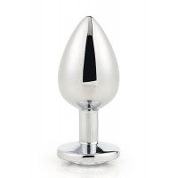 Dt21787 анальна пробка з каменем GLEAMING LOVE SILVER PLUG LARGE