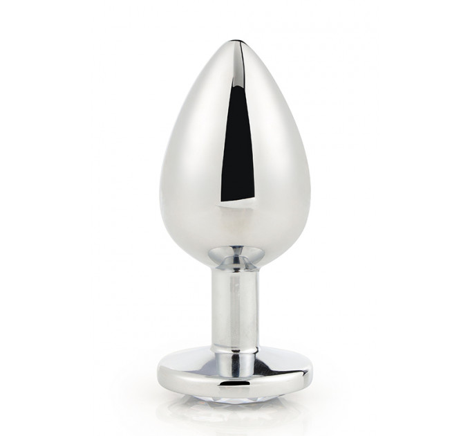 Dt21787 анальна пробка з каменем GLEAMING LOVE SILVER PLUG LARGE