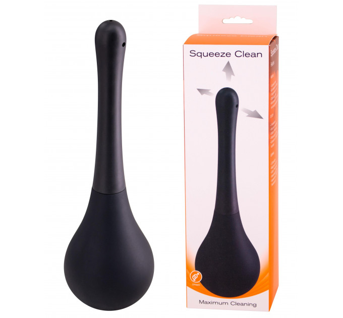 Анальна груша для очищення Seven Creations Squeeze Clean чорна