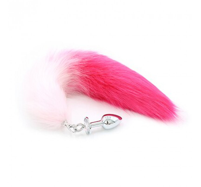 Анальна пробка зі штучного хутра DS Fetish Anal plug faux fur fox tail pink/fushia